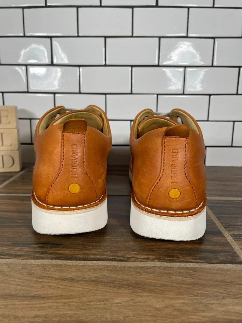 samuel hubbard Free Shoes Mens Size 10.5 Light Brown Leather Vibram Derby Oxford
